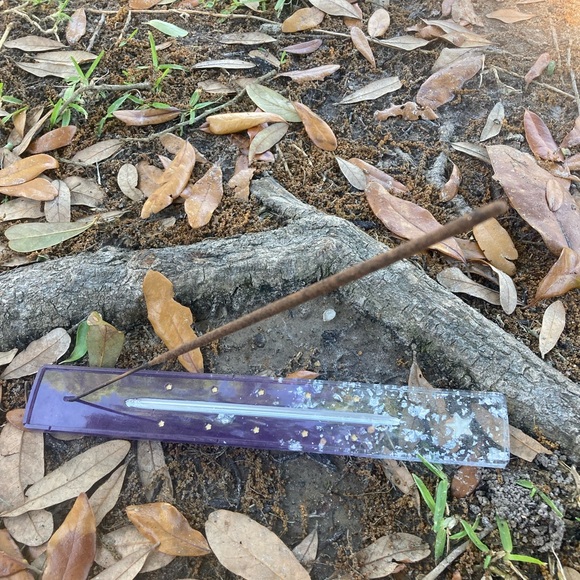 Purple and silver stars handmade Incense Stick Holder - Picture 1 of 4